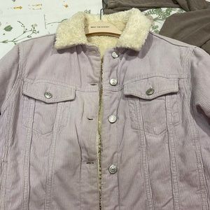 Topshop Lavender Corduroy Sherpa Jacket